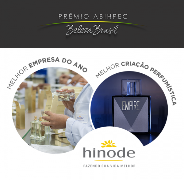 01.10.2015* Hinode está concorrendo a Empresa do Ano no Prêmio Abihpec Beleza Brasil