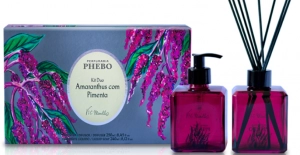 Perfumaria Phebo do grupo Casa Granado lança difusor e sabonete liquido Amaranthus com Pimenta