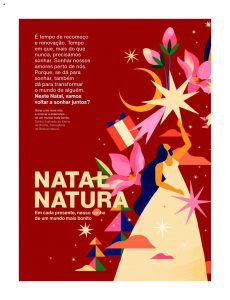 Natura apresenta artes exclusiva para o Natal: Shiraz, Kriska Clássico, Kaiak Clássico Masculino, Humor Próprio 25ml, Luna Fascinante, Humor a Rigor e Humor a Dois